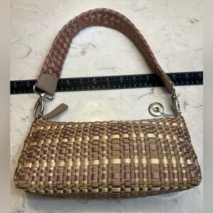 The Sak Woven Classic Y2K Brown and Cream Shoulder Bag